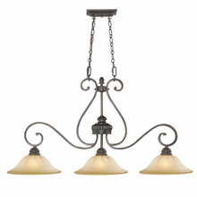  7116-10 LC - Mayfair 3 Light Linear Pendant in Leather Crackle with Crème Brulee Glass